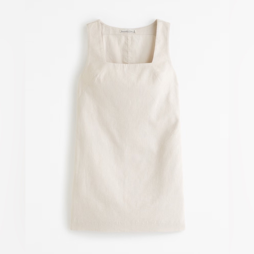 Linen-Blend Shift Mini Dress